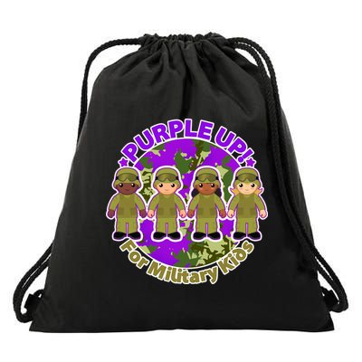 Purple Up! For Military Kids Drawstring Bag