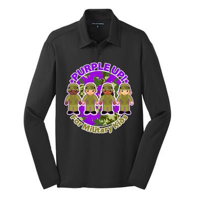 Purple Up! For Military Kids Silk Touch Performance Long Sleeve Polo