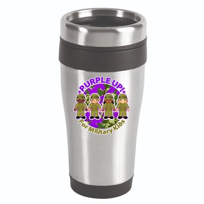 Purple Up! For Military Kids 16oz Travel Tumbler