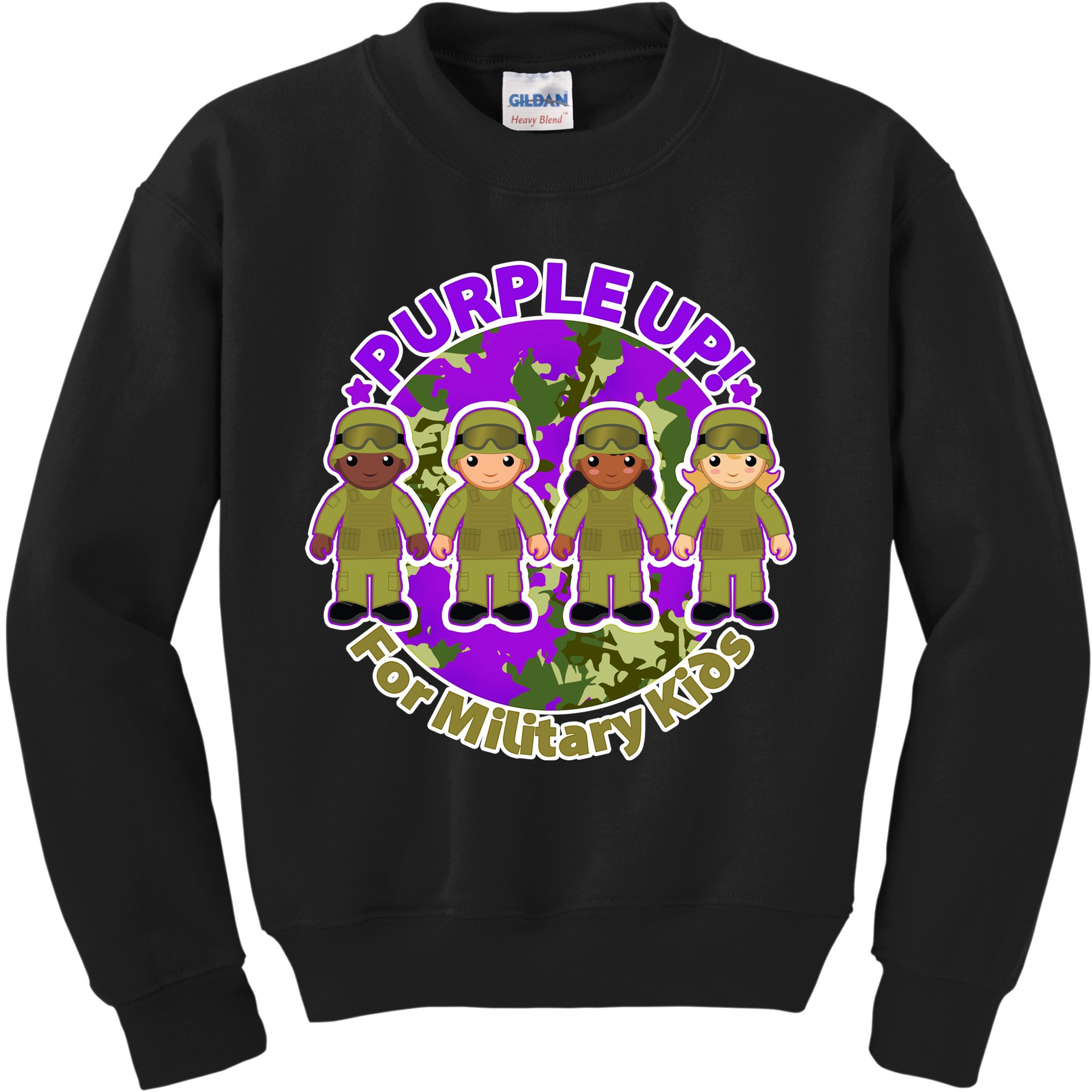 Purple Up! For Military Kids Kids Sweatshirt