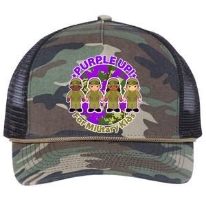 Purple Up! For Military Kids Retro Rope Trucker Hat Cap