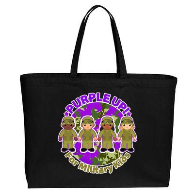 Purple Up! For Military Kids Cotton Canvas Jumbo Tote