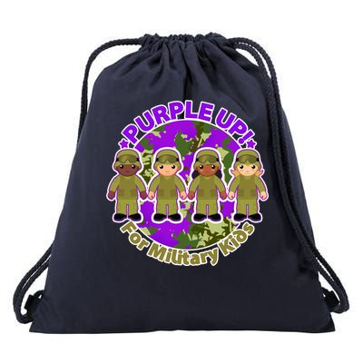 Purple Up! For Military Kids Drawstring Bag