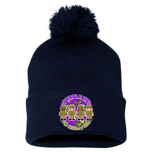 Purple Up! For Military Kids Pom Pom 12in Knit Beanie