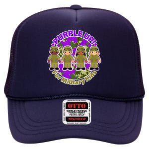 Purple Up! For Military Kids High Crown Mesh Back Trucker Hat