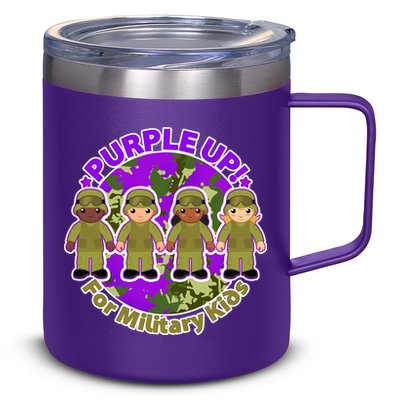 Purple Up! For Military Kids 12oz Stainless Steel Coffee Mug