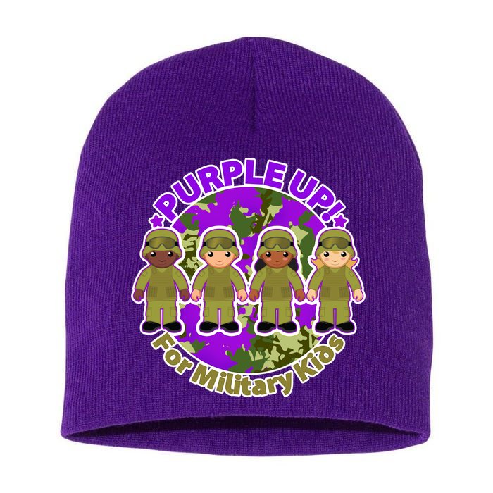 Purple Up! For Military Kids Short Acrylic Beanie