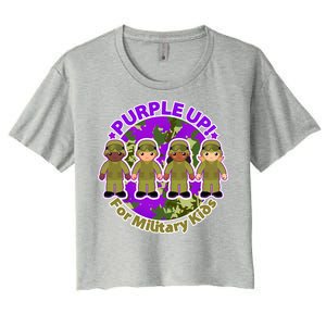 Purple Up! For Military Kids Women's Crop Top Tee