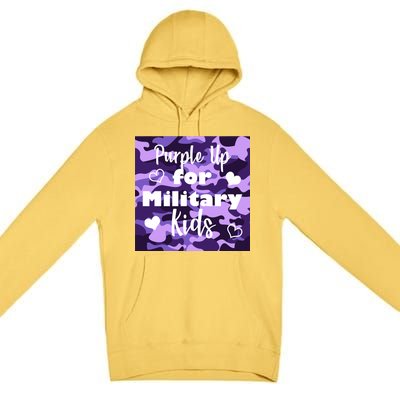 Purple Up For Military Kids Awareness Premium Pullover Hoodie