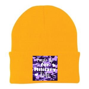 Purple Up For Military Kids Awareness Knit Cap Winter Beanie