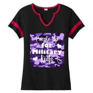 Purple Up For Military Kids Awareness Ladies Halftime Notch Neck Tee