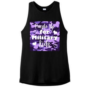 Purple Up For Military Kids Awareness Ladies PosiCharge Tri-Blend Wicking Tank