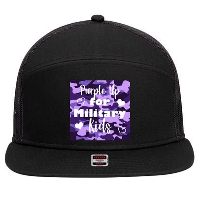 Purple Up For Military Kids Awareness 7 Panel Mesh Trucker Snapback Hat