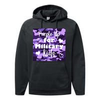 Purple Up For Military Kids Awareness Performance Fleece Hoodie