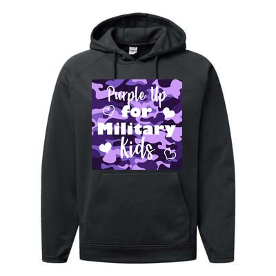 Purple Up For Military Kids Awareness Performance Fleece Hoodie