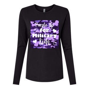 Purple Up For Military Kids Awareness Womens Cotton Relaxed Long Sleeve T-Shirt