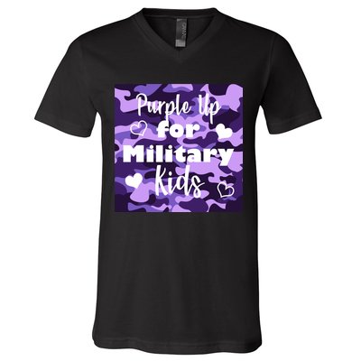 Purple Up For Military Kids Awareness V-Neck T-Shirt