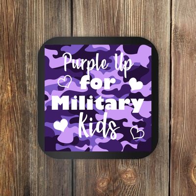 Purple Up For Military Kids Awareness Coaster