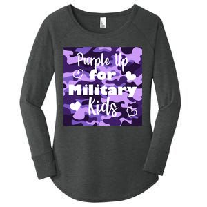 Purple Up For Military Kids Awareness Women's Perfect Tri Tunic Long Sleeve Shirt