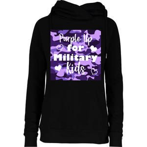 Purple Up For Military Kids Awareness Womens Funnel Neck Pullover Hood