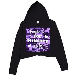 Purple Up For Military Kids Awareness Crop Fleece Hoodie