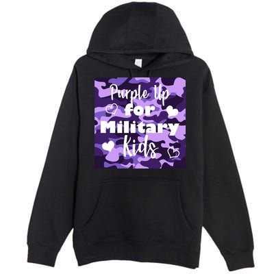 Purple Up For Military Kids Awareness Premium Pullover Hoodie