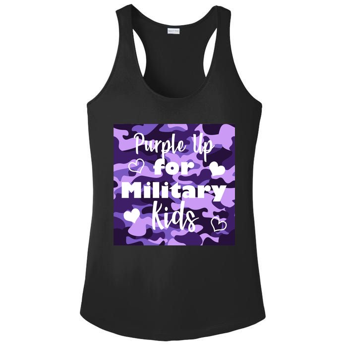 Purple Up For Military Kids Awareness Ladies PosiCharge Competitor Racerback Tank