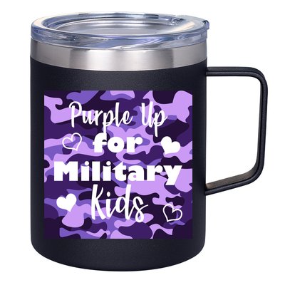 Purple Up For Military Kids Awareness 12oz Stainless Steel Coffee Mug