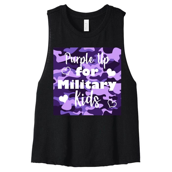 Purple Up For Military Kids Awareness Women's Racerback Cropped Tank