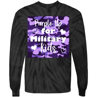 Purple Up For Military Kids Awareness Tie-Dye Long Sleeve Shirt