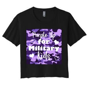 Purple Up For Military Kids Awareness Women's Crop Top Tee