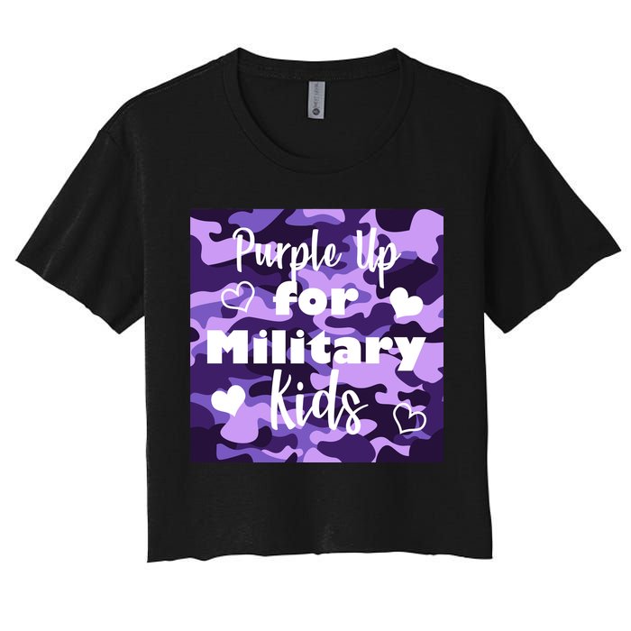 Purple Up For Military Kids Awareness Women's Crop Top Tee