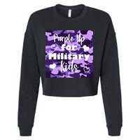 Purple Up For Military Kids Awareness Cropped Pullover Crew