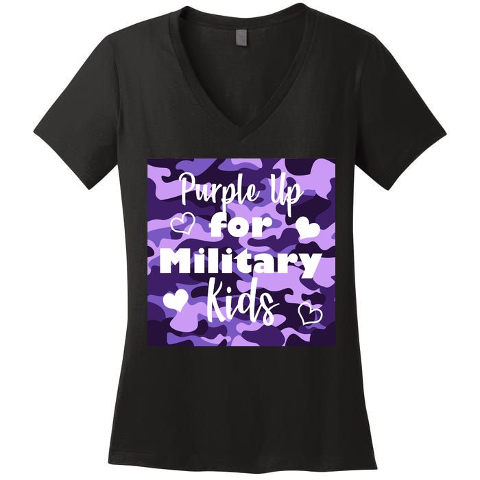 Purple Up For Military Kids Awareness Women's V-Neck T-Shirt