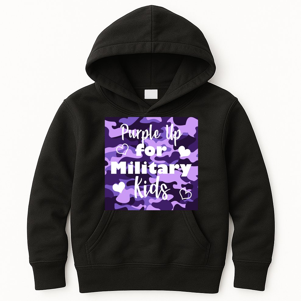 Purple Up For Military Kids Awareness Kids Hoodie