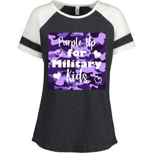 Purple Up For Military Kids Awareness Enza Ladies Jersey Colorblock Tee