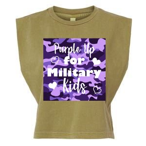 Purple Up For Military Kids Awareness Garment-Dyed Women's Muscle Tee