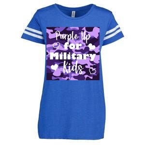 Purple Up For Military Kids Awareness Enza Ladies Jersey Football T-Shirt