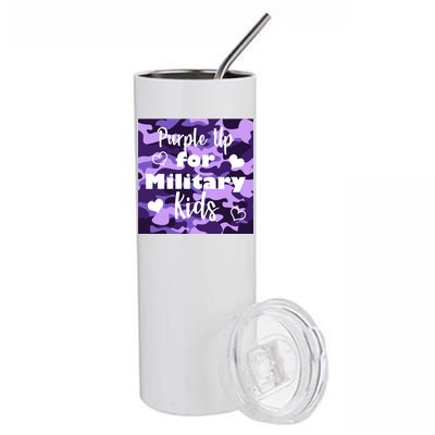 Purple Up For Military Kids Awareness Stainless Steel Tumbler