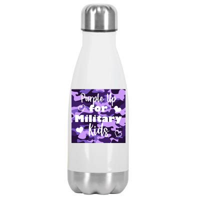 Purple Up For Military Kids Awareness Stainless Steel Insulated Water Bottle