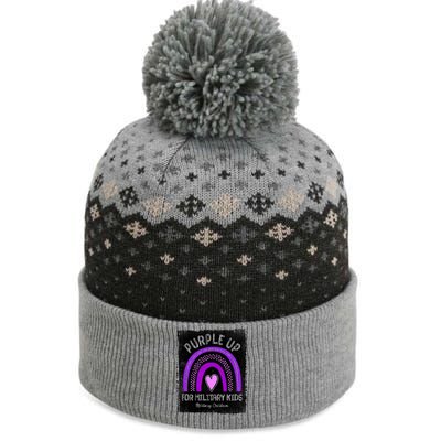 Purple Up For Military Kids Military Children Purple Rainbow The Baniff Cuffed Pom Beanie