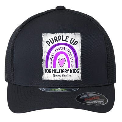 Purple Up For Military Kids Military Children Purple Rainbow Flexfit Unipanel Trucker Cap