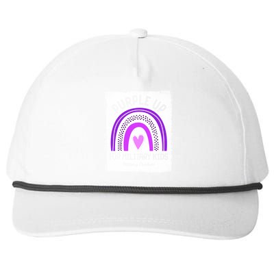 Purple Up For Military Kids Military Children Purple Rainbow Snapback Five-Panel Rope Hat