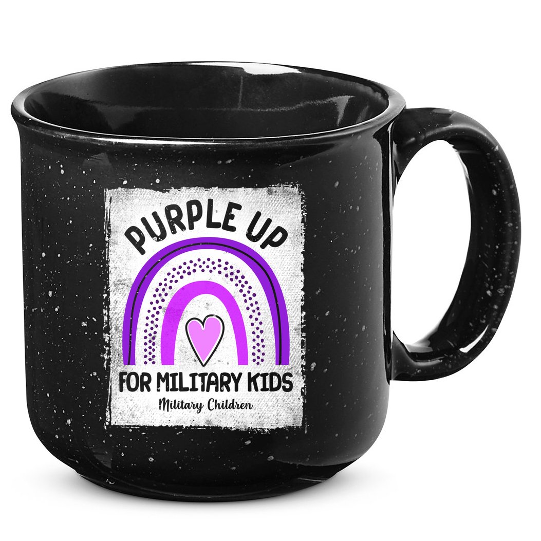 Purple Up For Military Kids Military Children Purple Rainbow 15oz Campfire Ceramic Mug