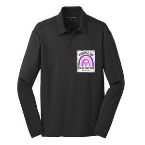 Purple Up For Military Kids Military Children Purple Rainbow Silk Touch Performance Long Sleeve Polo