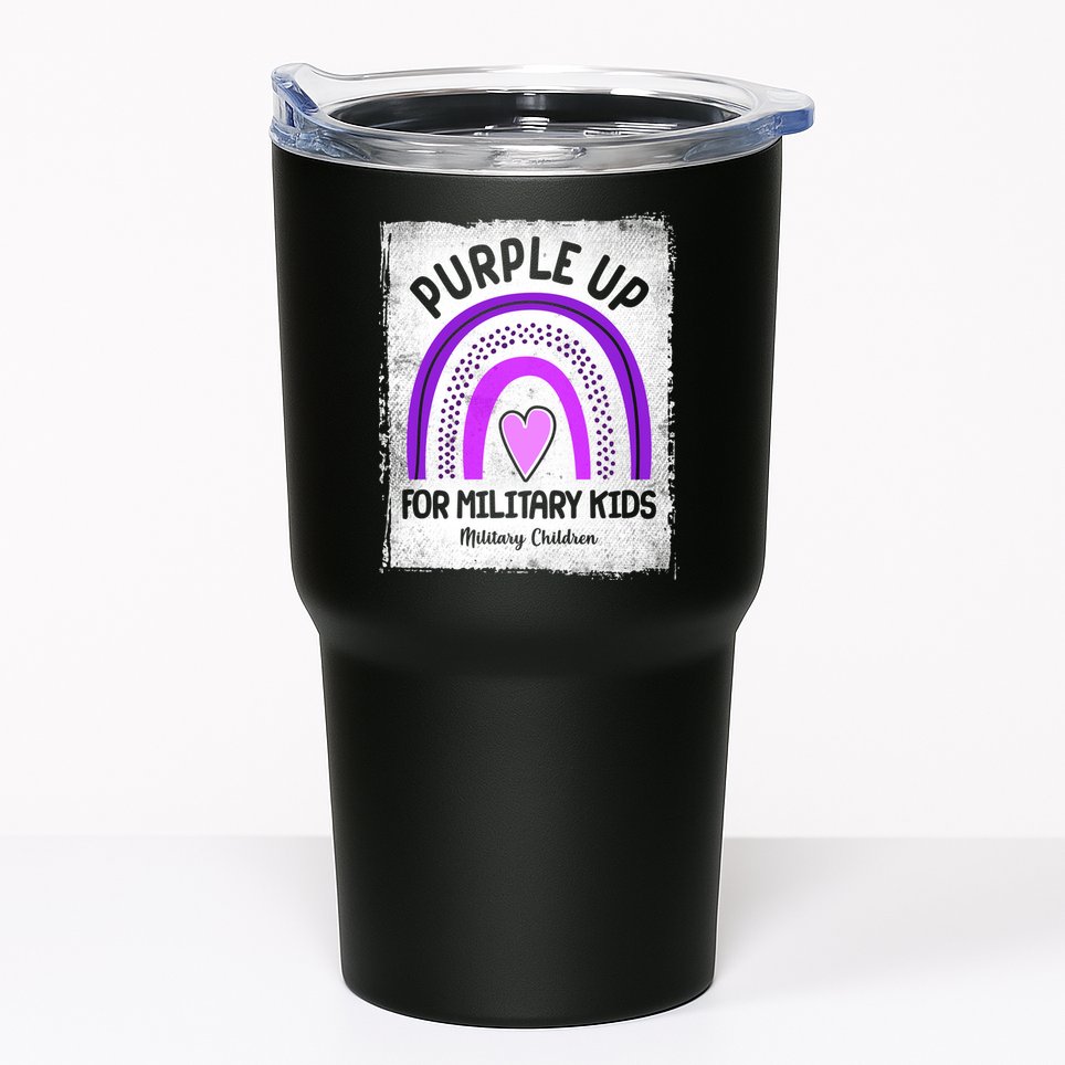 Purple Up For Military Kids Military Children Purple Rainbow Tumbler