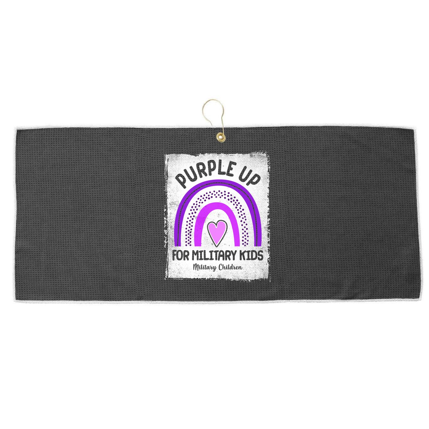 Purple Up For Military Kids Military Children Purple Rainbow Large Microfiber Waffle Golf Towel