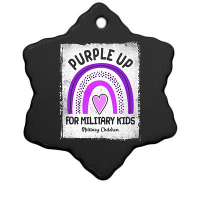 Purple Up For Military Kids Military Children Purple Rainbow Ceramic Star Ornament