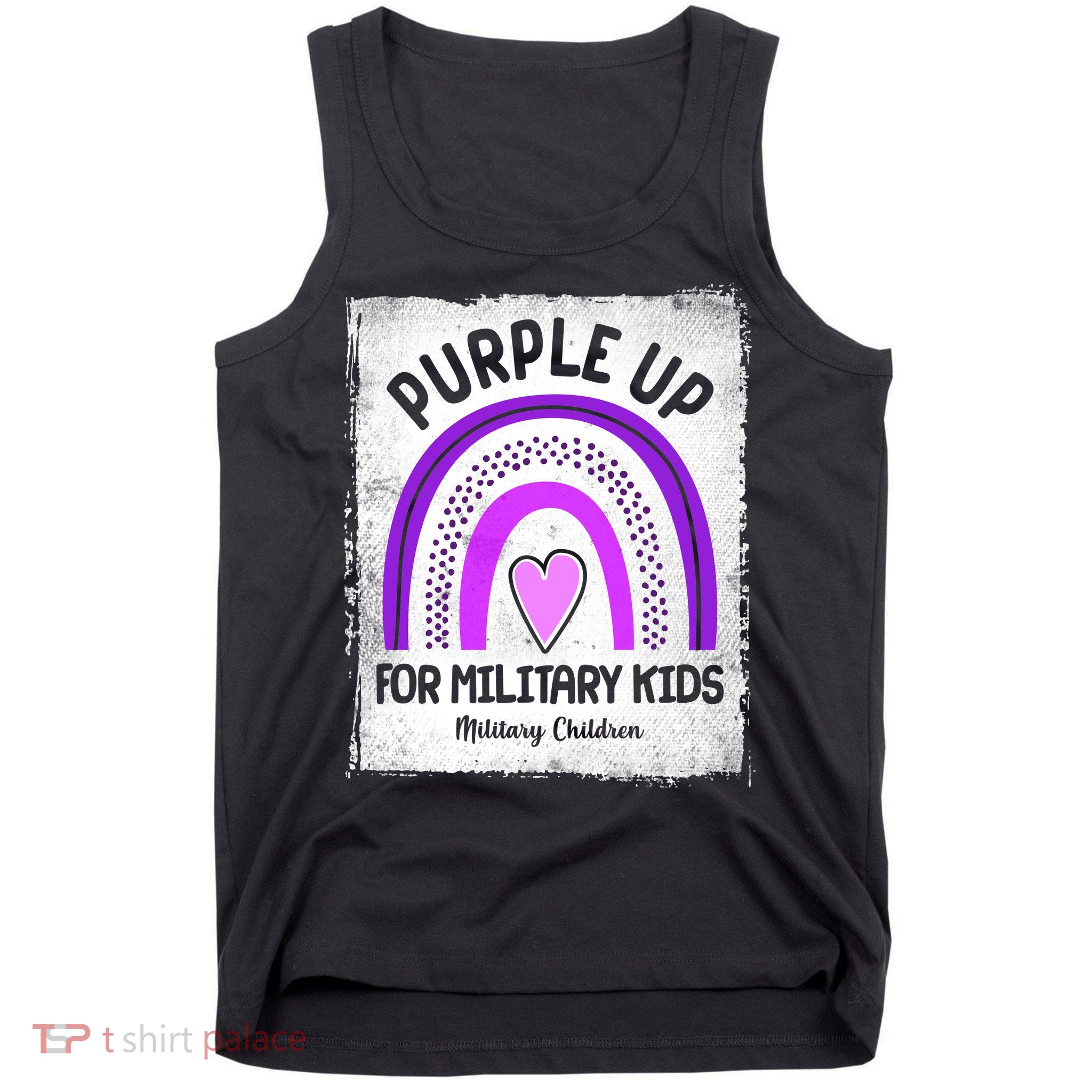 Purple Up For Military Kids Military Children Purple Rainbow Tank Top