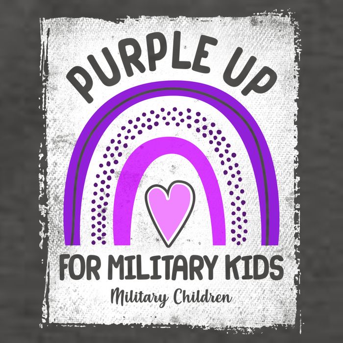 Purple Up For Military Kids Military Children Purple Rainbow Vector Backpack